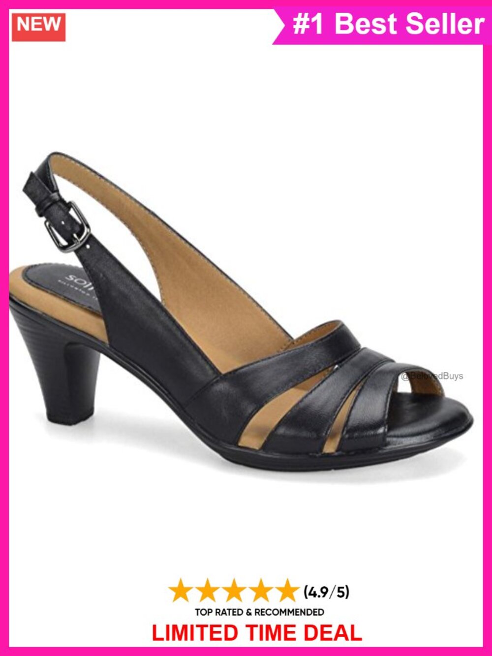 Comfortiva Neima Slingback Block Heel Sandals Leather Pillow Top